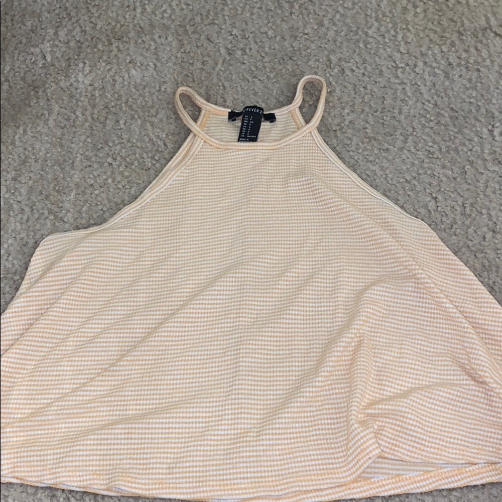 a yellow and white crop top!
